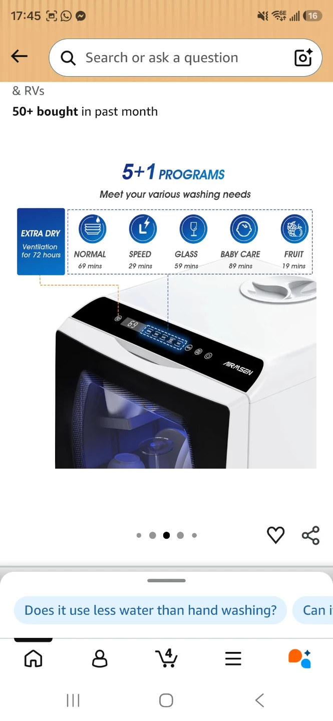 AIRMSEN Portable Countertop Dishwasher, No Hookup Needed - photo 3