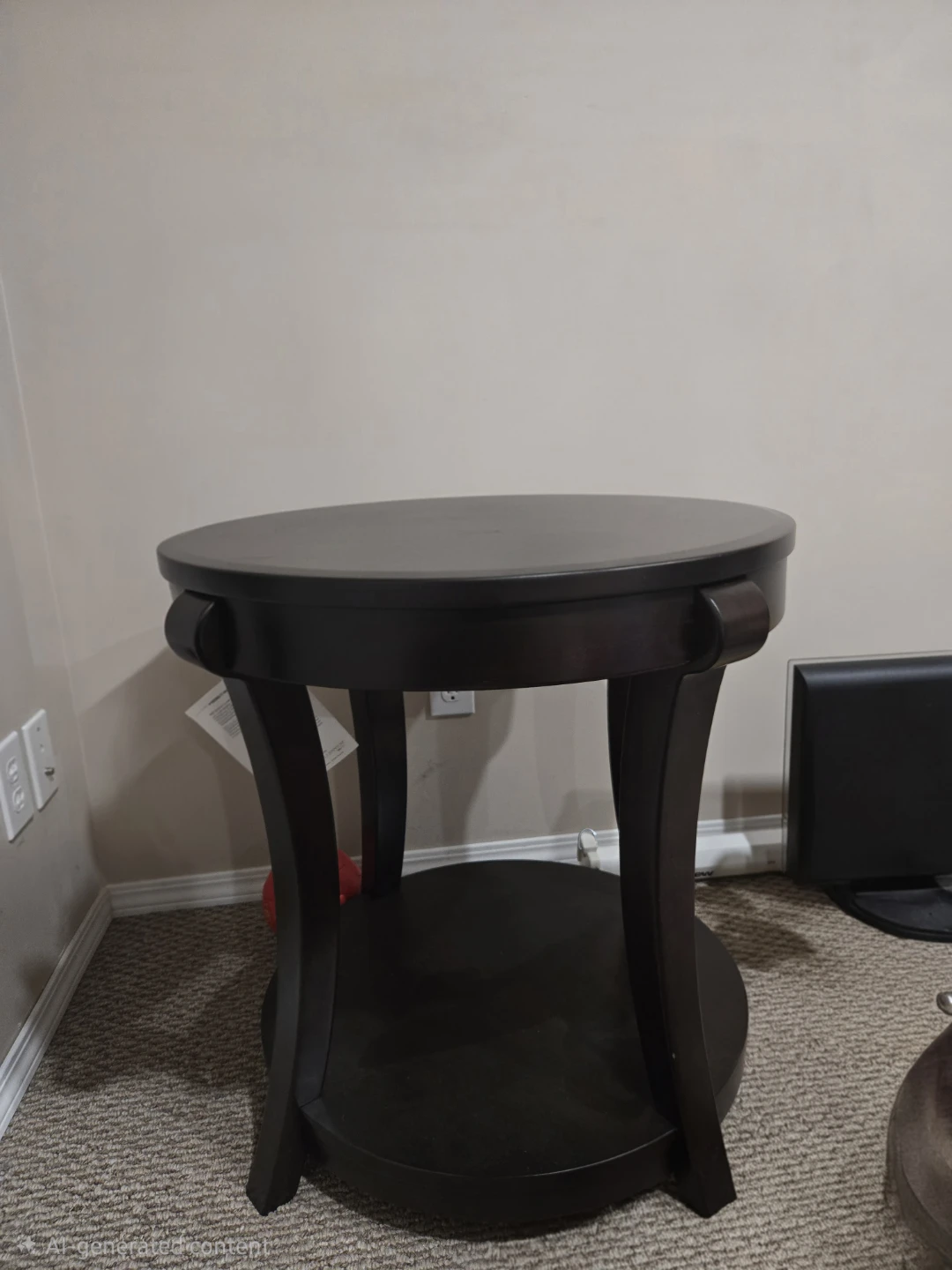 Dark Brown Round Side Table