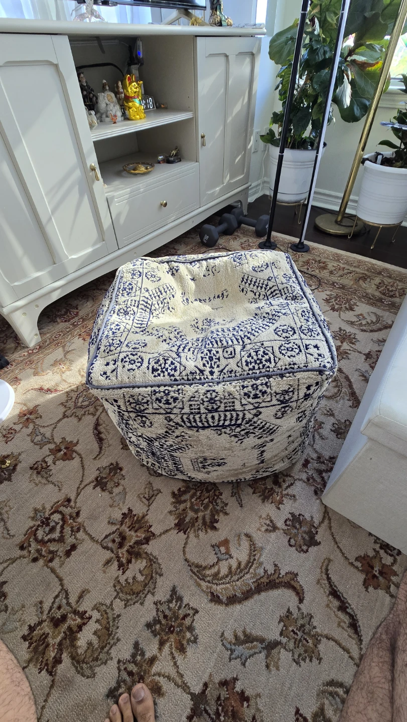 Textured Patterned Floor Pouf - photo 2