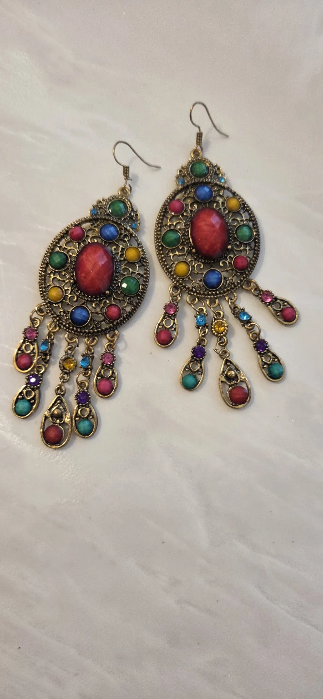 Coloured Dangle Earrings