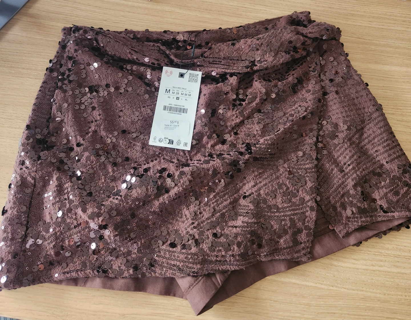 Zara Sequin Mini Skort M