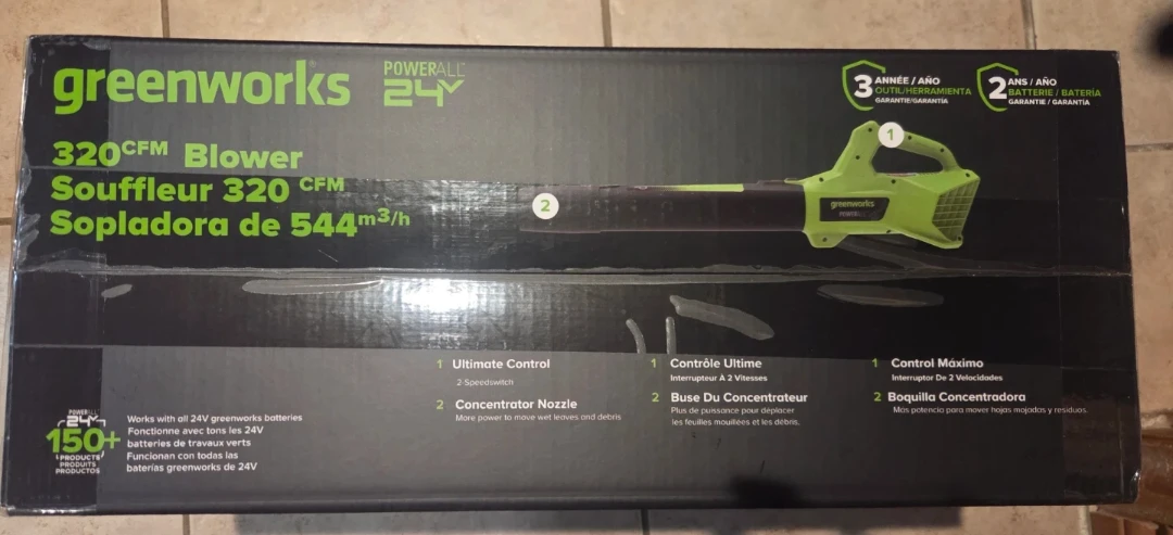Greenworks 24V Cordless Blower with Battery and Charger - photo 2