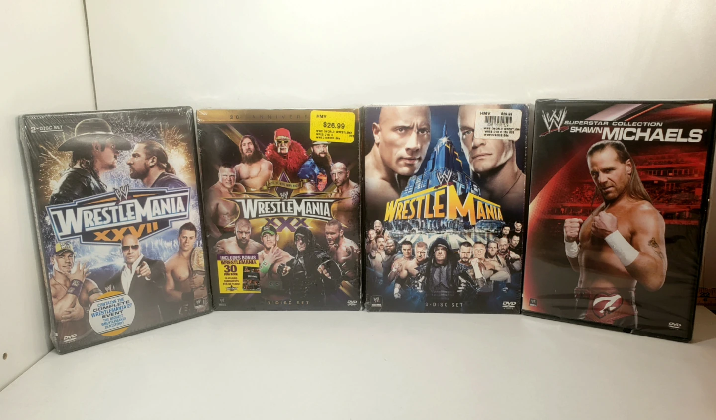 WWE DVD Lot of 4: WrestleMania 27, 29, 30 + Shawn Michaels NEW