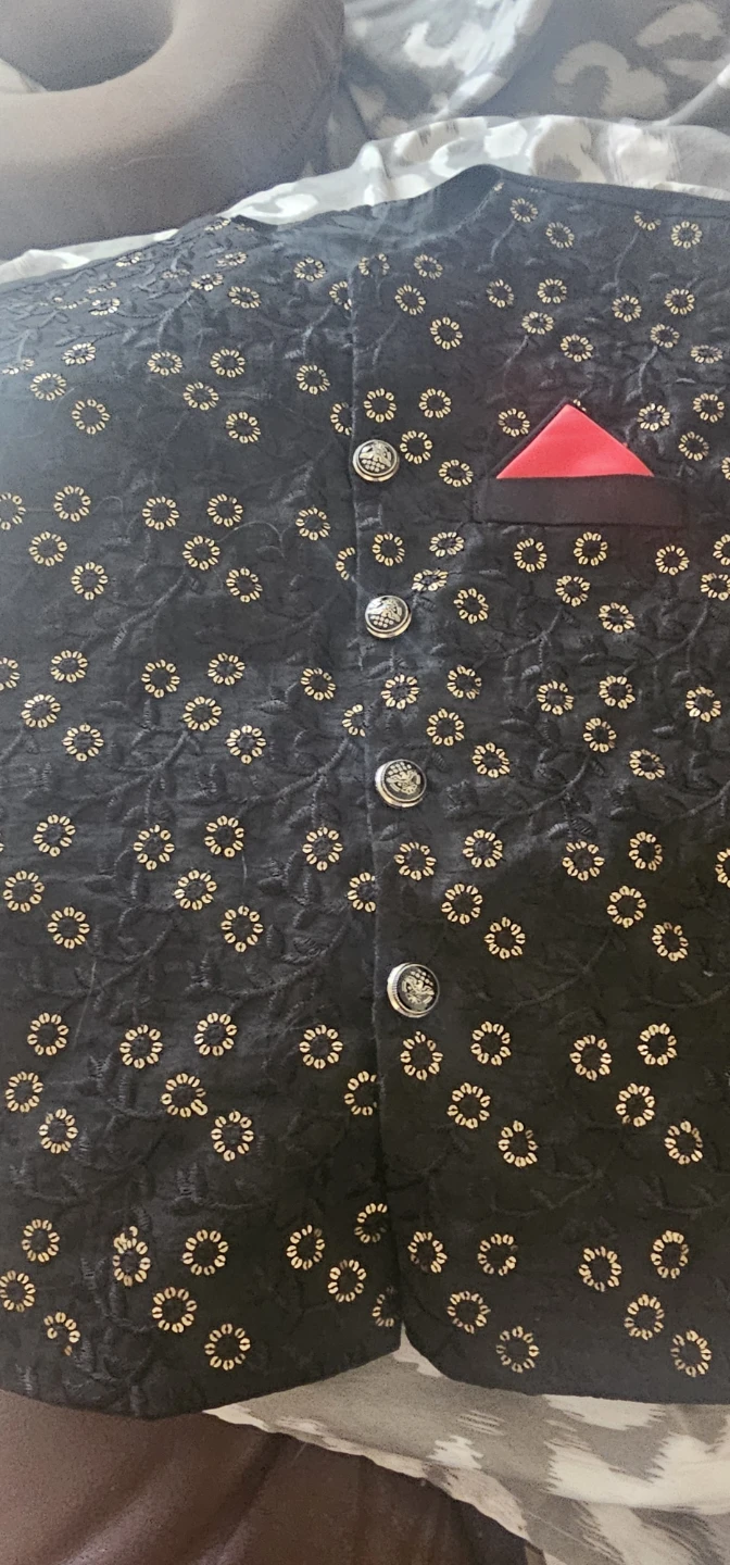 Black Embroidered Nehru Jacket