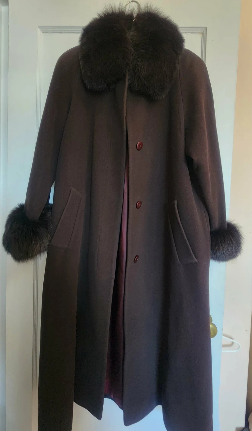 Forecaster of Boston Brown Wool Coat with Fur Trim - photo 2