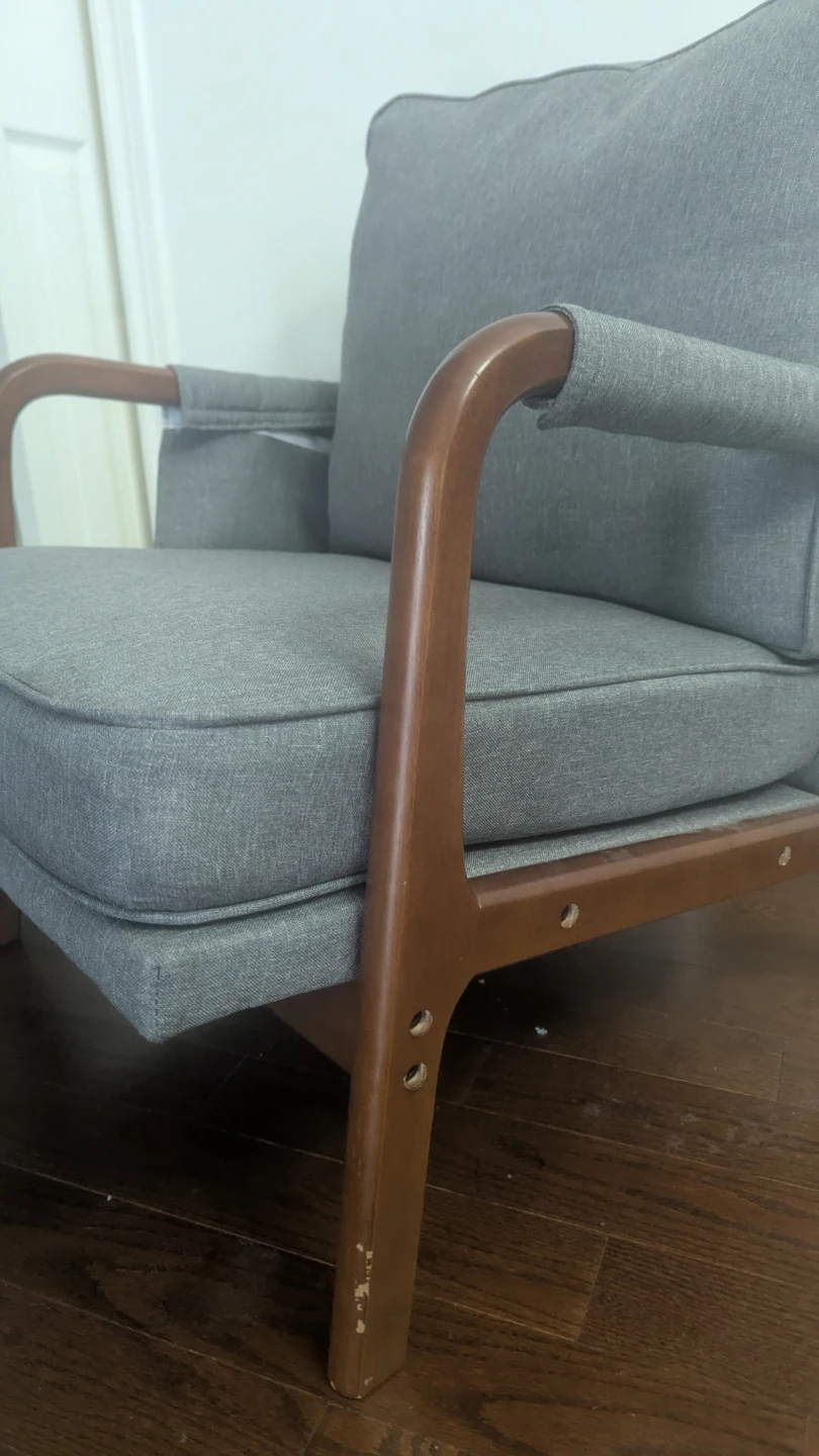Dark Grey Fabric Sofa and Matching Armchair - photo 2
