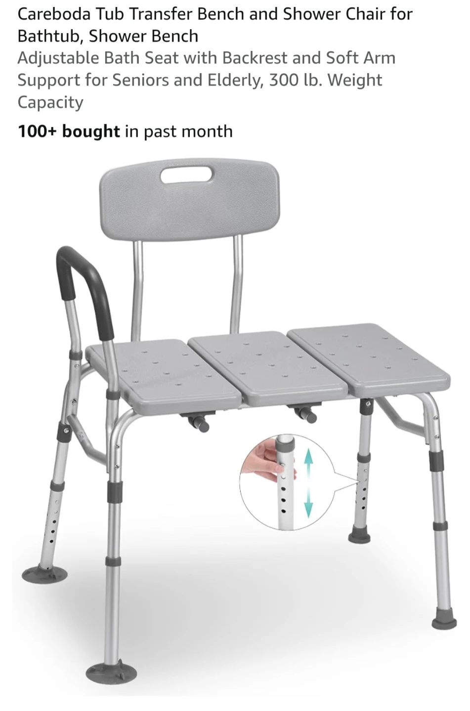 Careboda Adjustable Bathtub Transfer Bench - Model DR3142