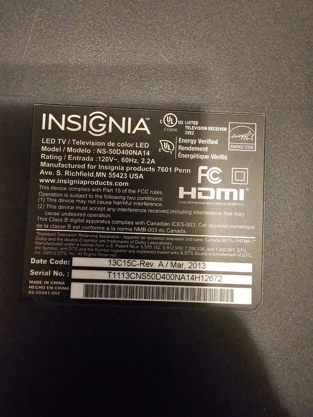 Insignia 50-inch LED TV - photo 3