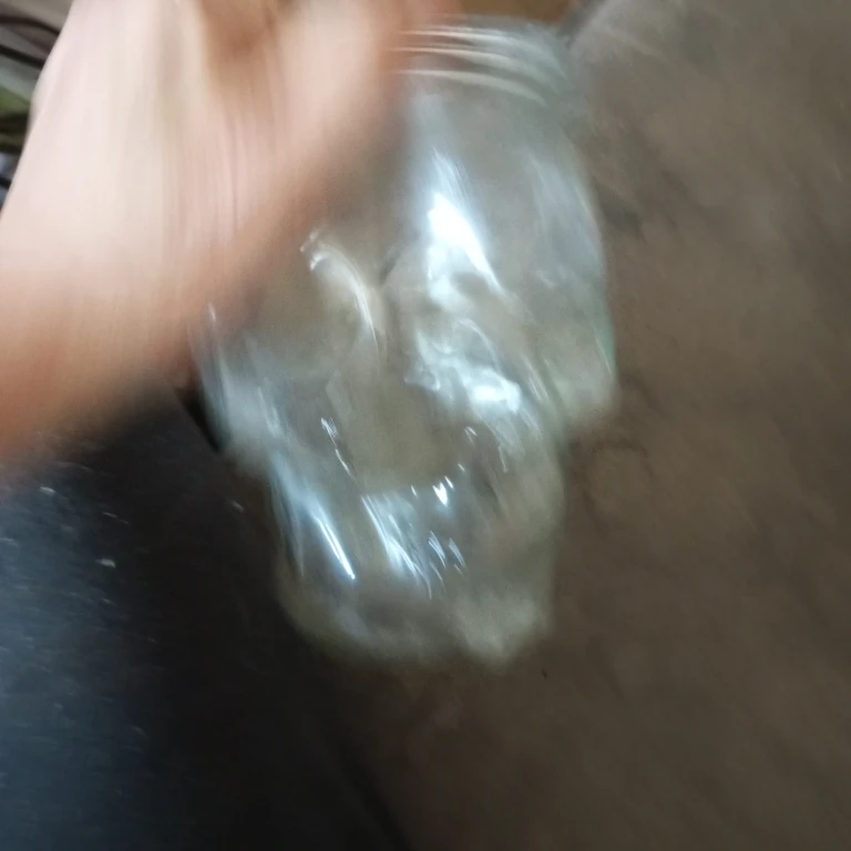 Clear glass skull-shaped jar