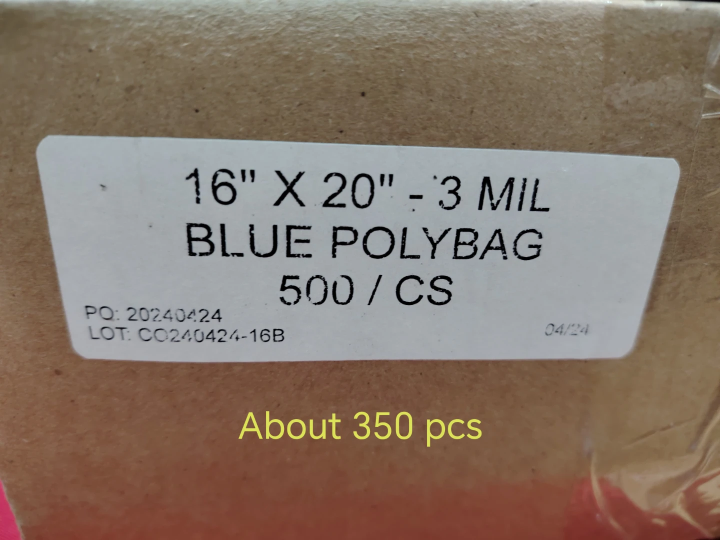 Blue Polybags 16" x 20"