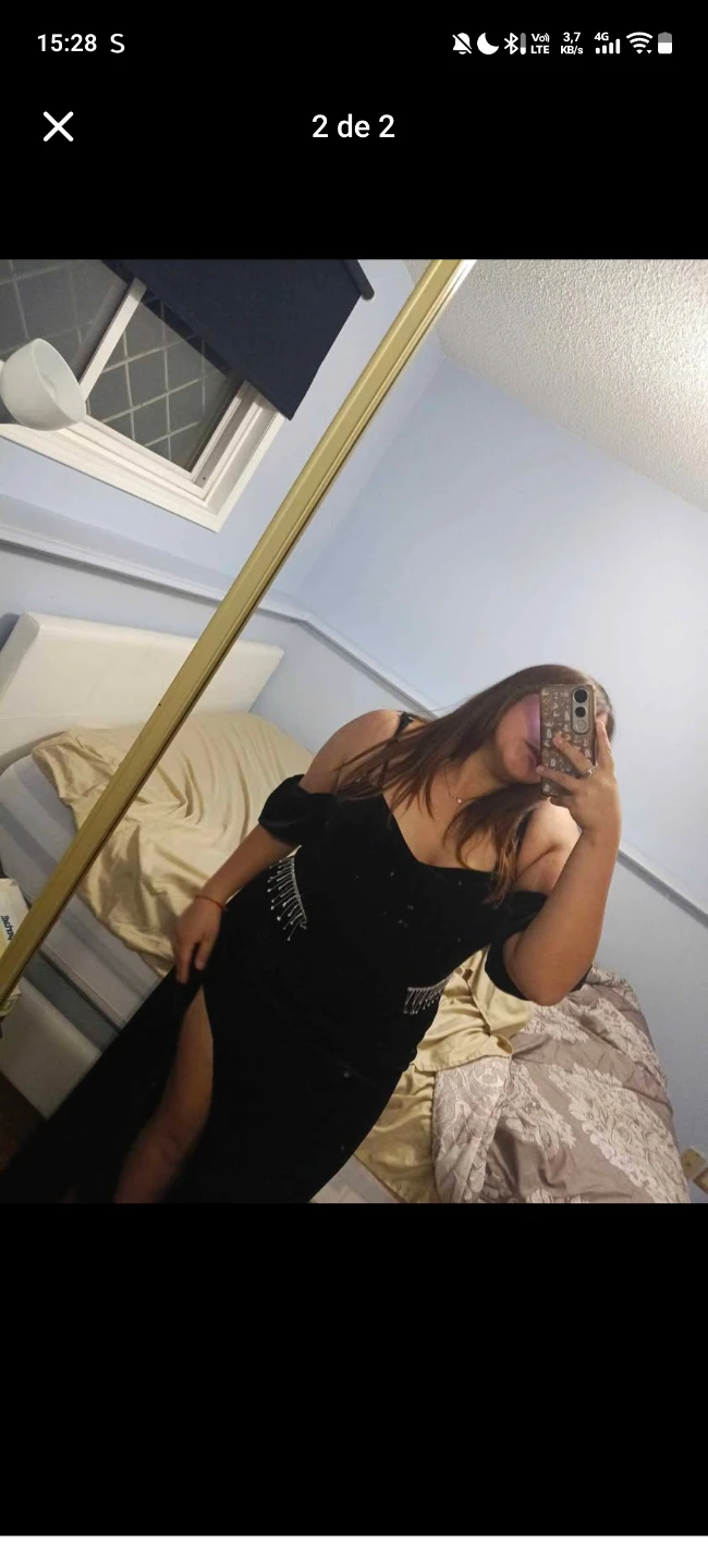 Black Off-the-Shoulder Evening Dress with Fringe