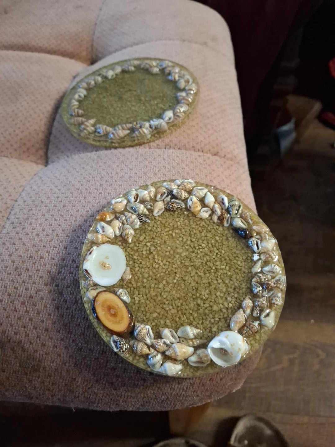 Handmade Seaside Coasters with Real Shells - photo 2