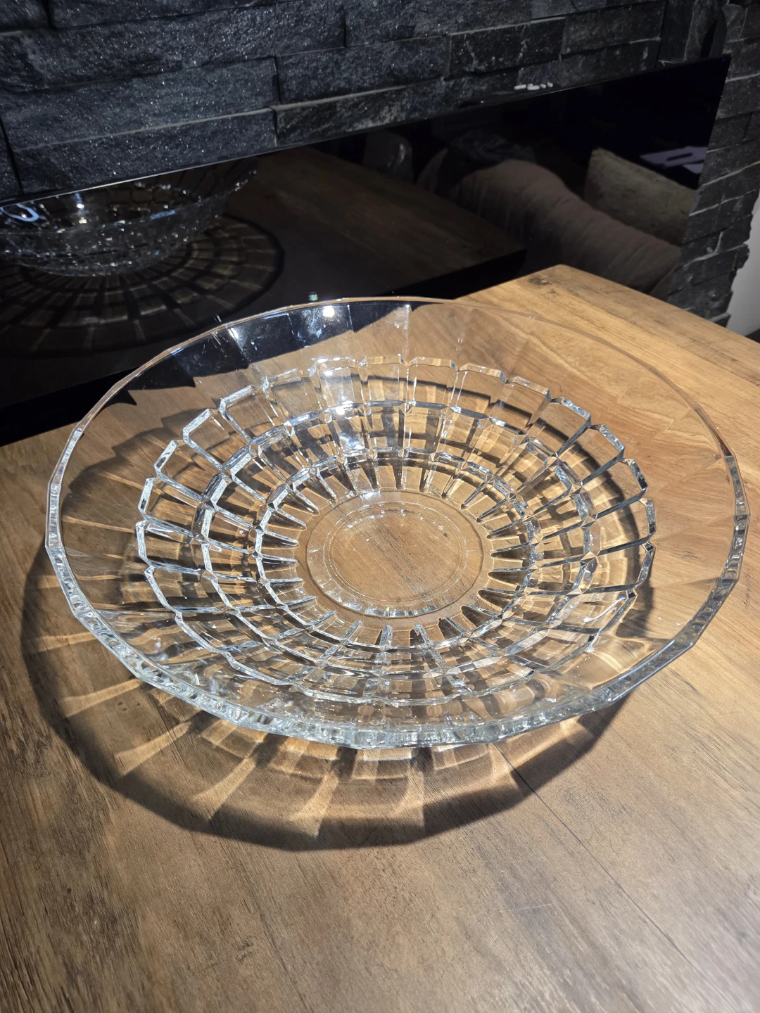 Large Vintage Glass Centerpiece Bowl