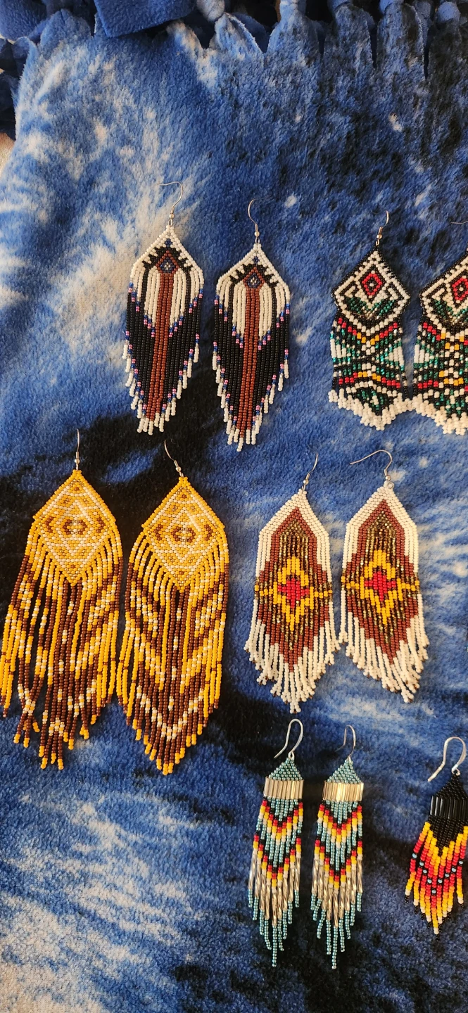 Handmade beaded earrings - photo 5