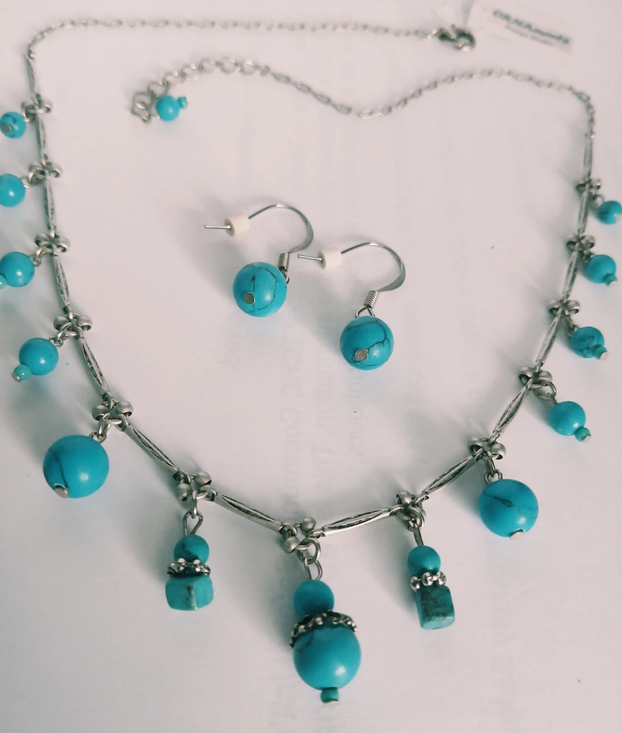 Reconstructed Turquoise jewellery set - photo 5