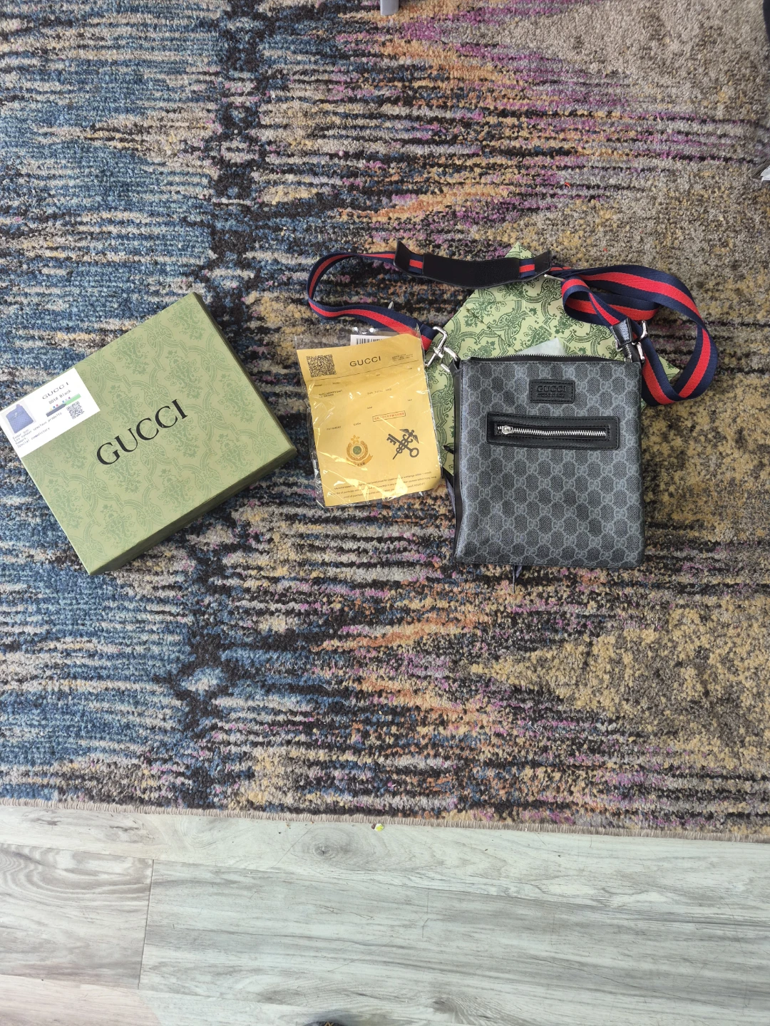 Sacoche Gucci monogramme gris et noir - photo 3