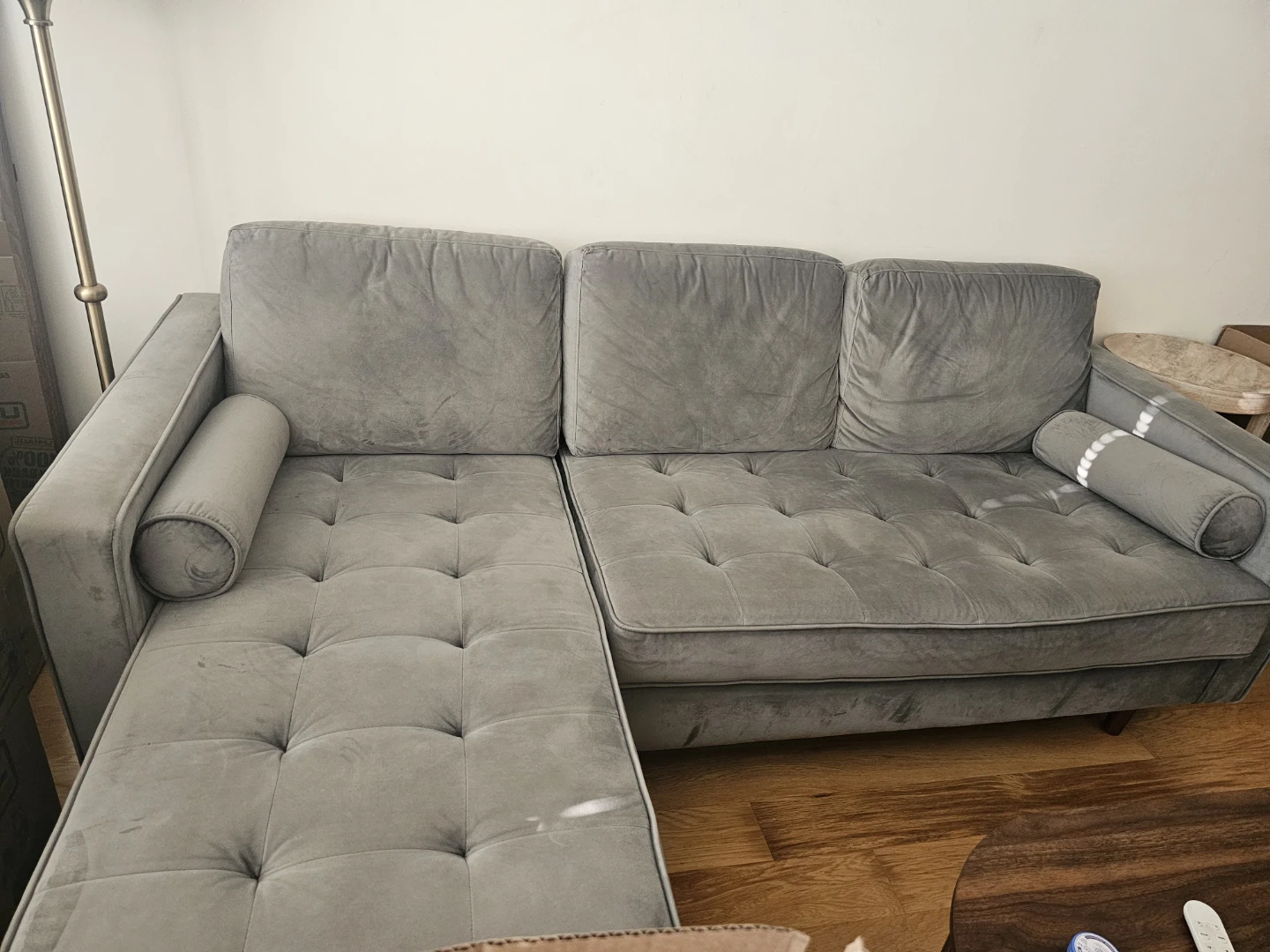Gray Couch Reversible Chaise