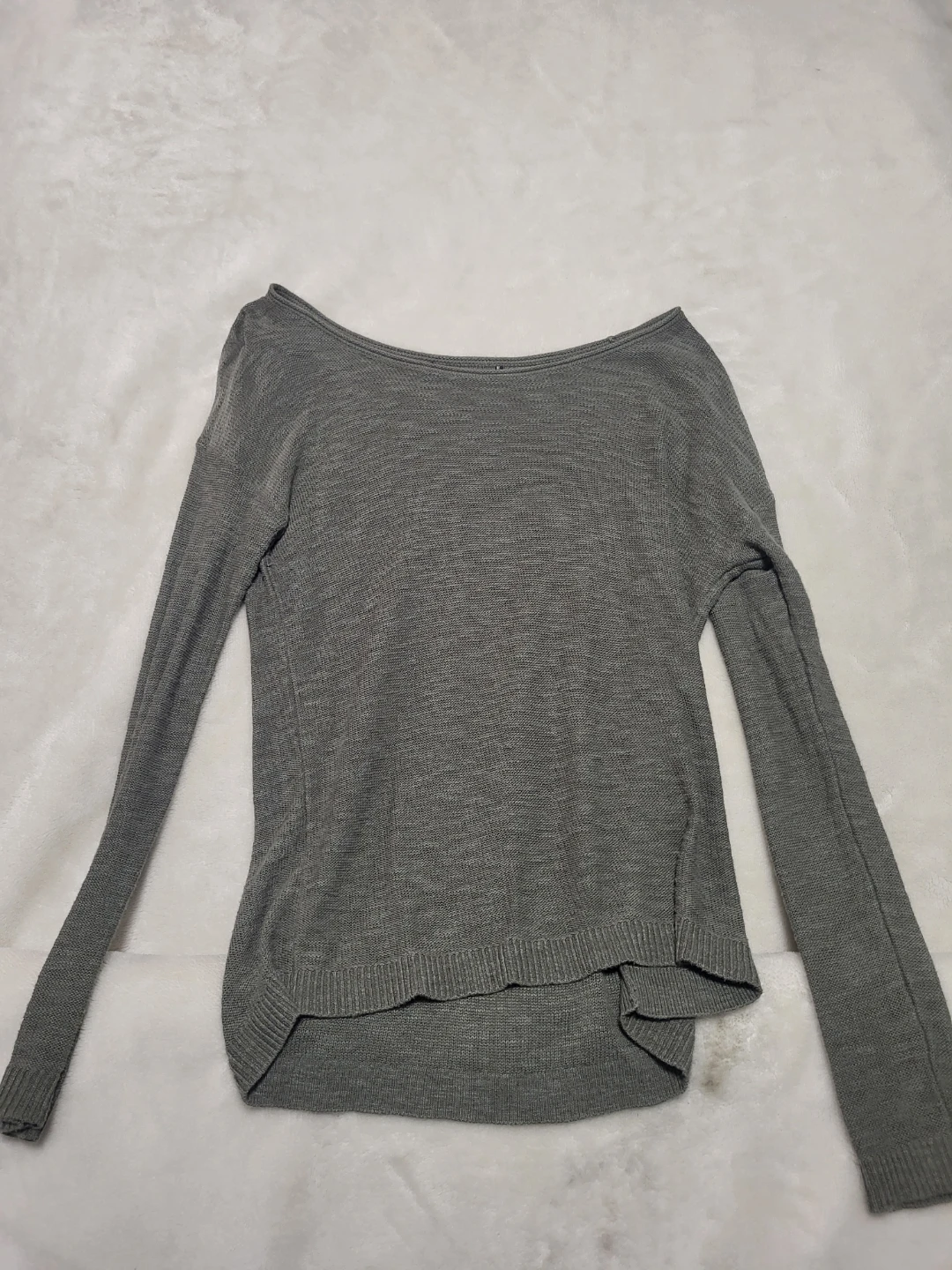 Greyish, Greenish Long-Sleeve Knit Sweater