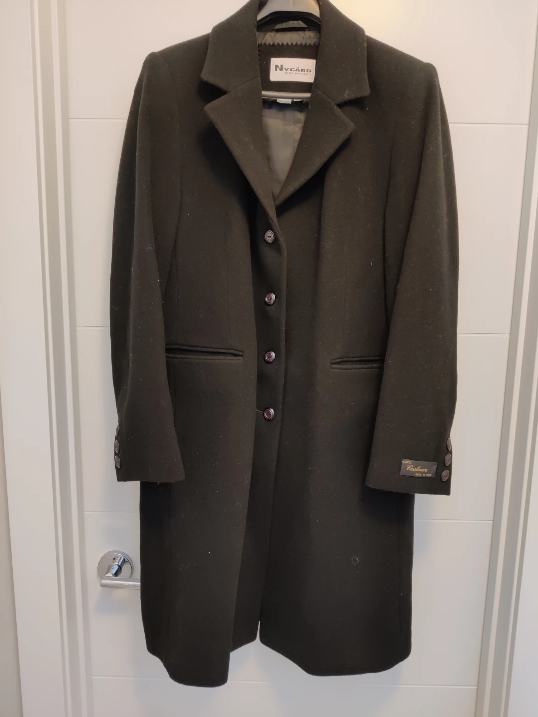 Nygard Women Black Wool Long Dress Winter Coat Overcoat Size 14