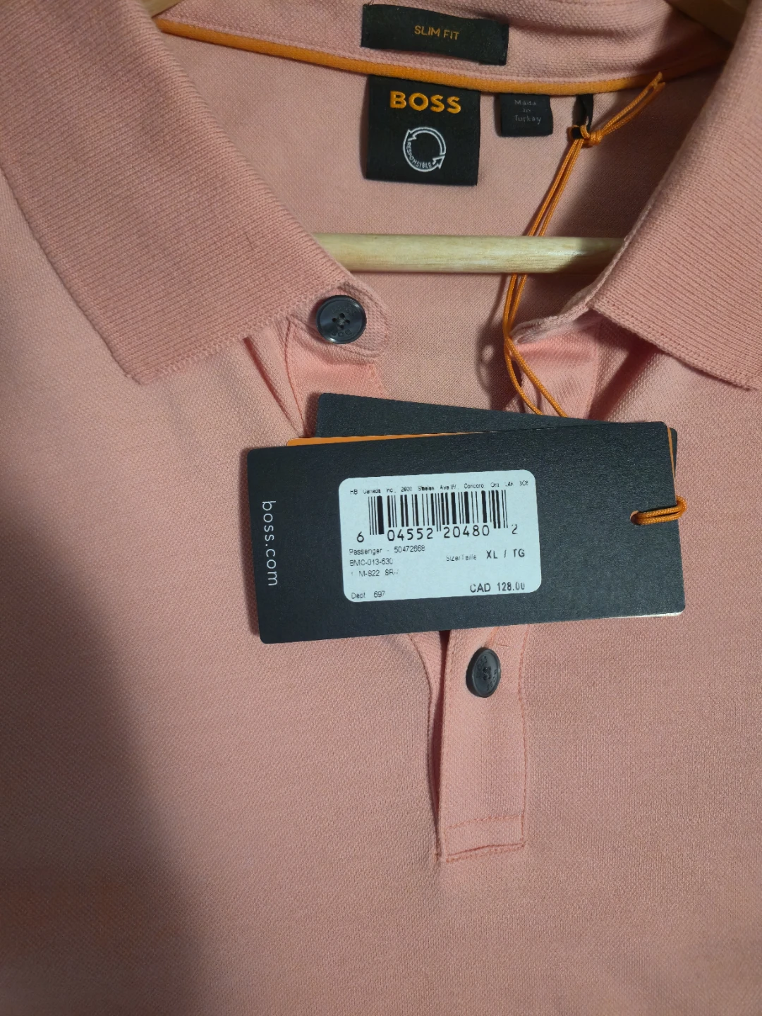 NWT BOSS Men’s "Passenger" Slim Fit Polo Shirt - Size XL - photo 2