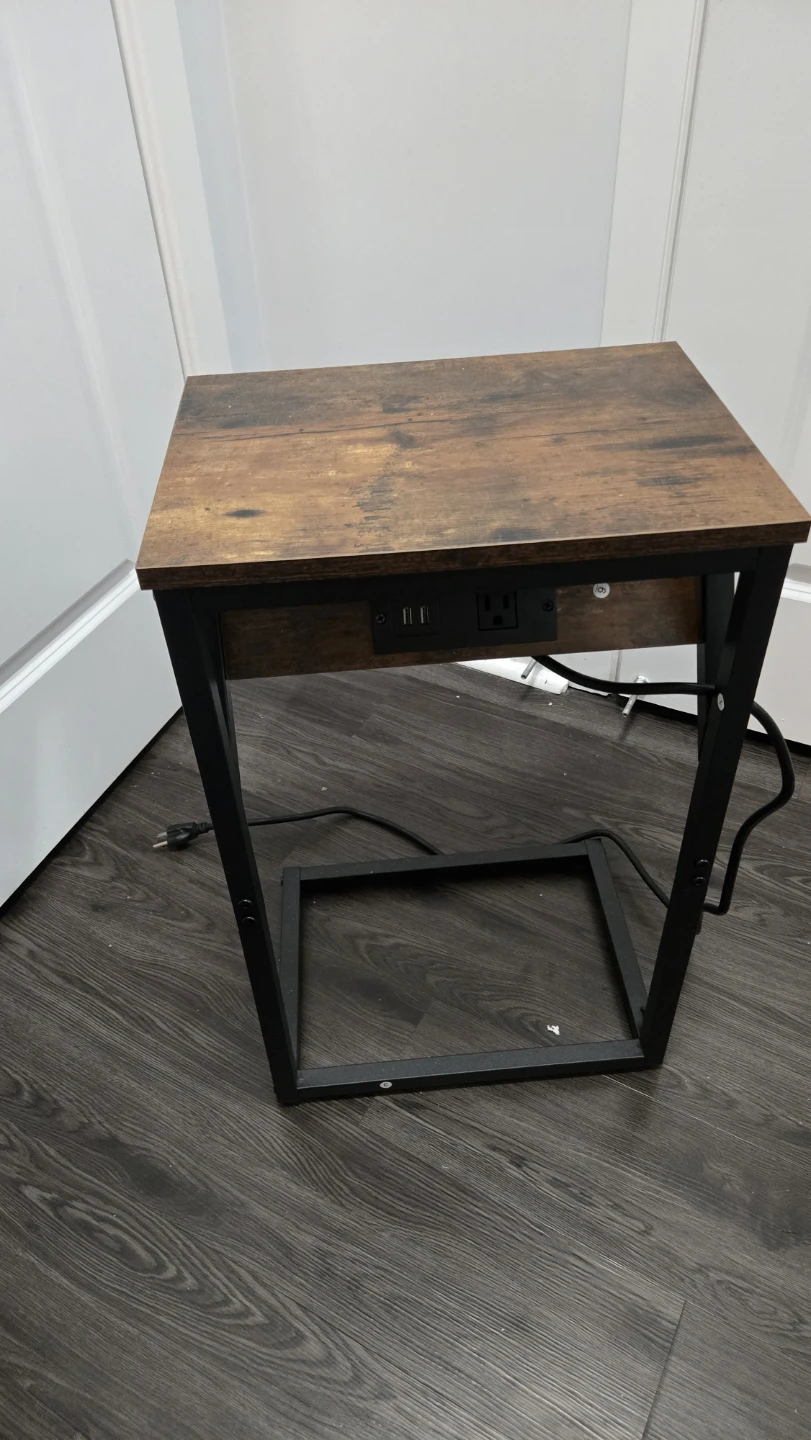 Rustic Side Table with Charging Station - photo 3