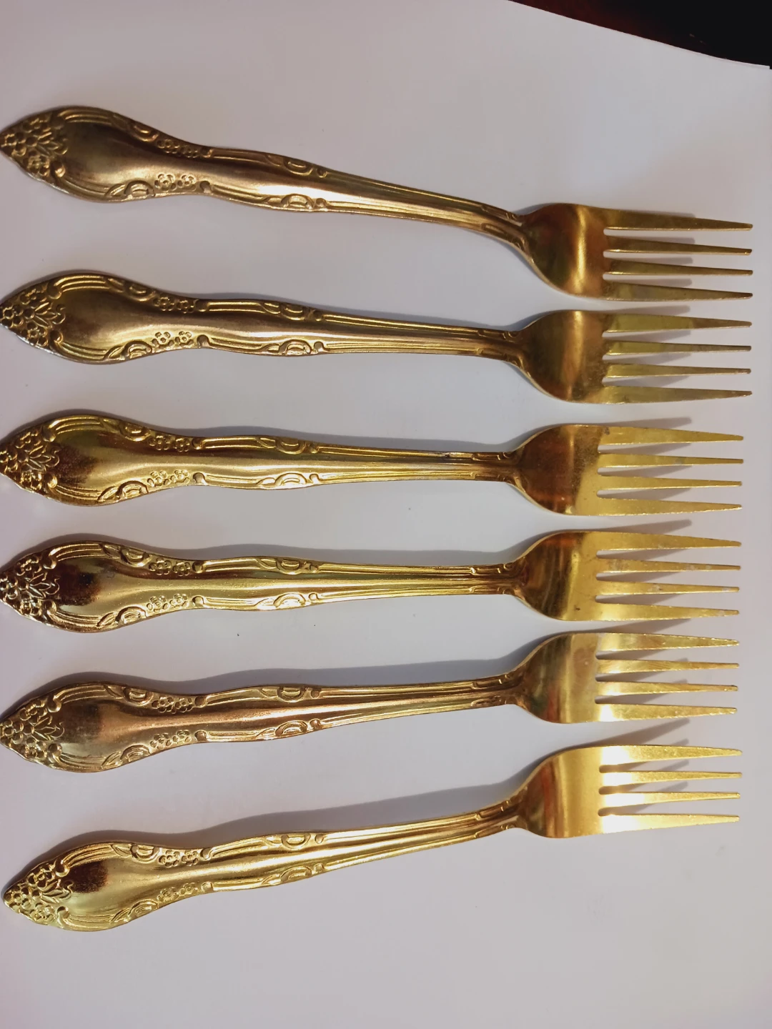 Set of 6 Gold-Tone Forks. New. - photo 3