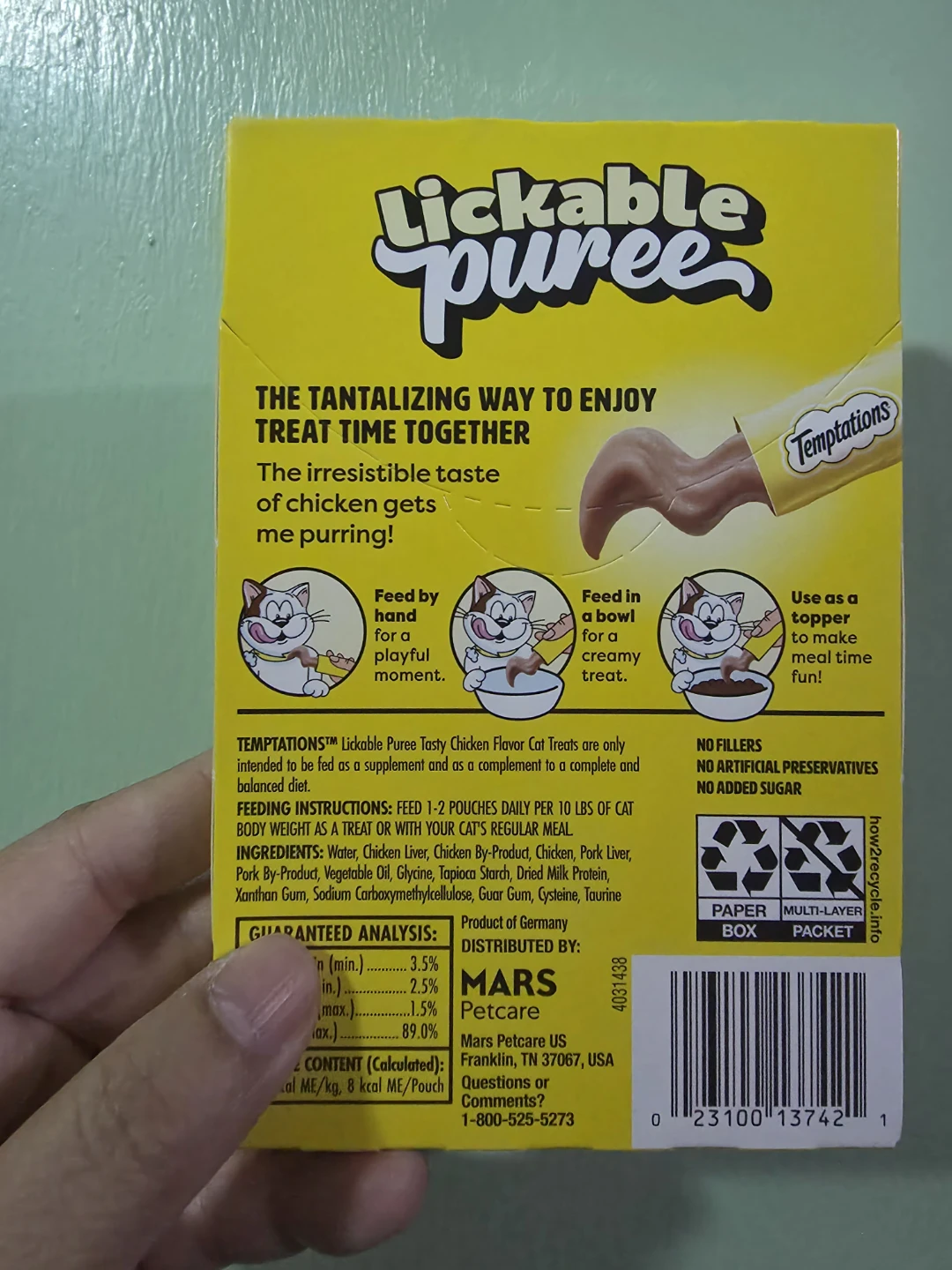 Temptations Lickable Puree Chicken Flavor 4ct 🏈 - photo 2