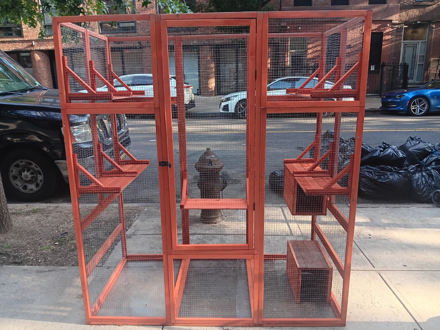 Large Wooden Outdoor Cat Enclosure with Multiple Levels - photo 2