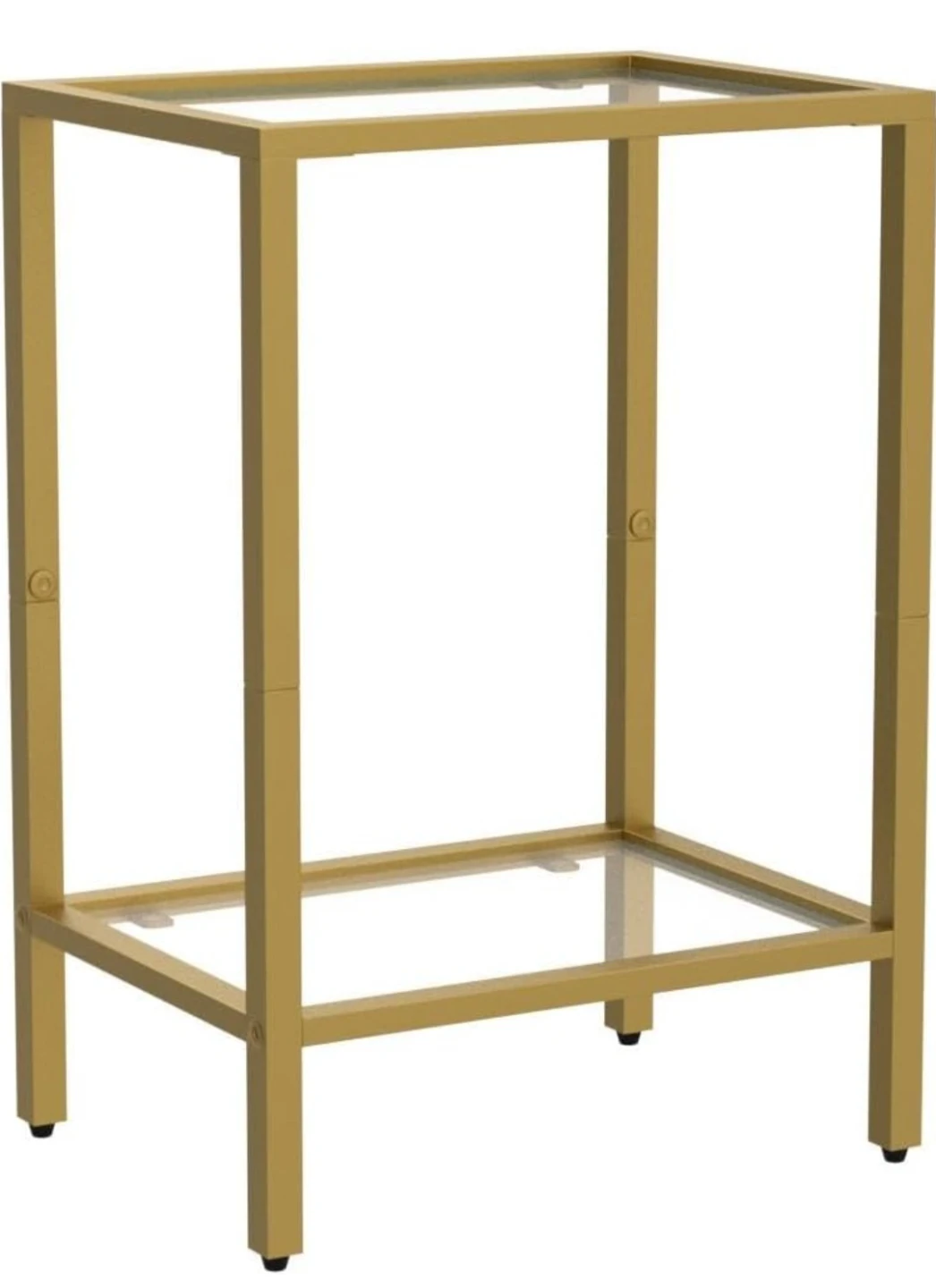 Set Gold Metal and Glass Side Table - photo 5