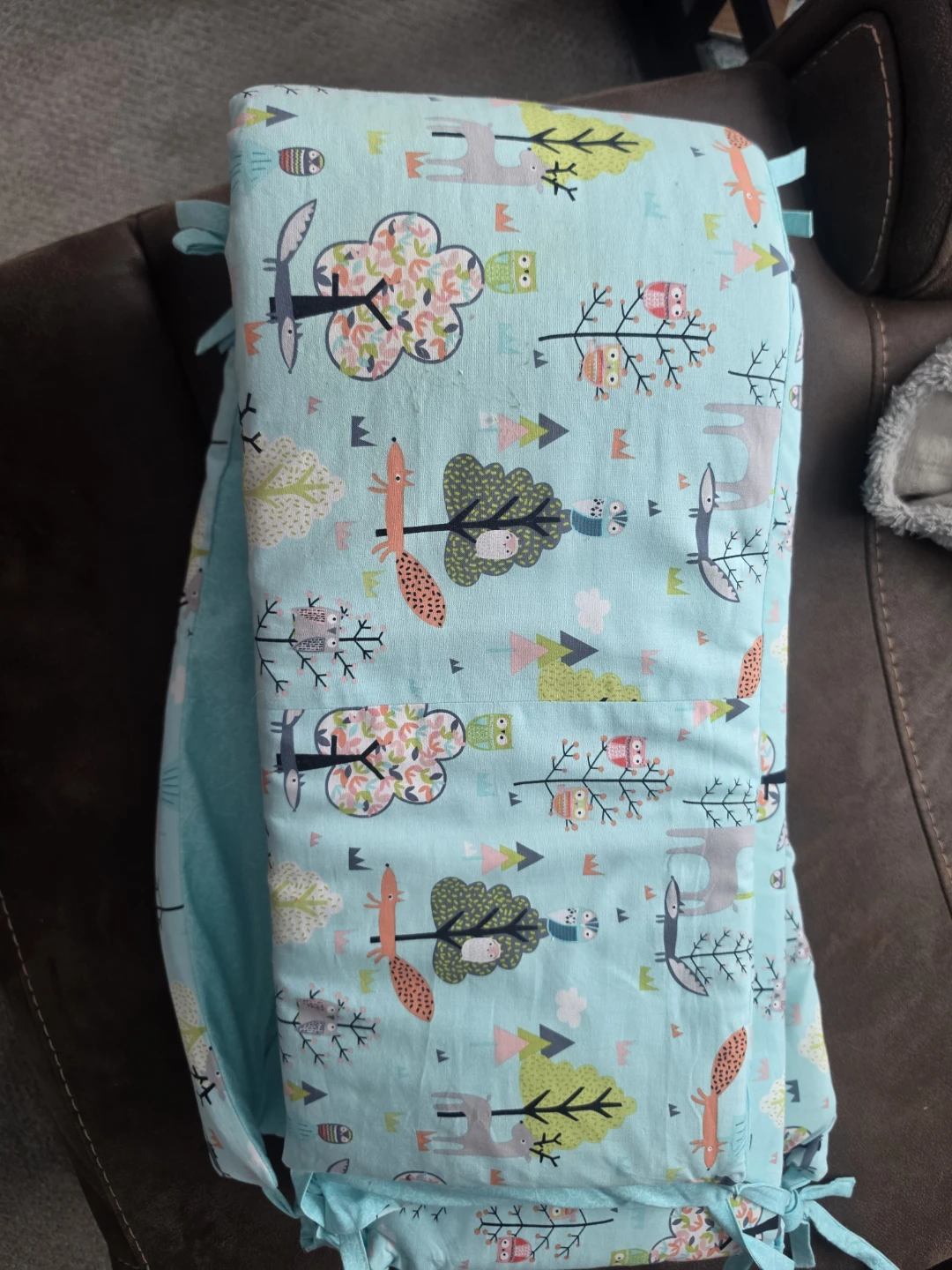 Baby Crib Bumper with Woodland Animal Print