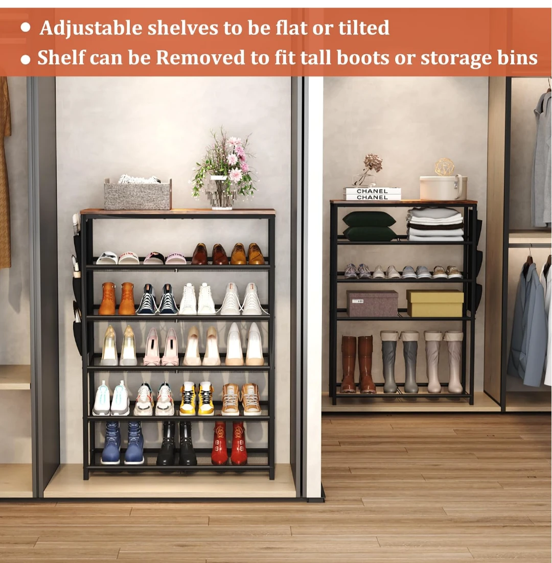 Industrial 5-Tier Metal Shoe Rack - photo 5