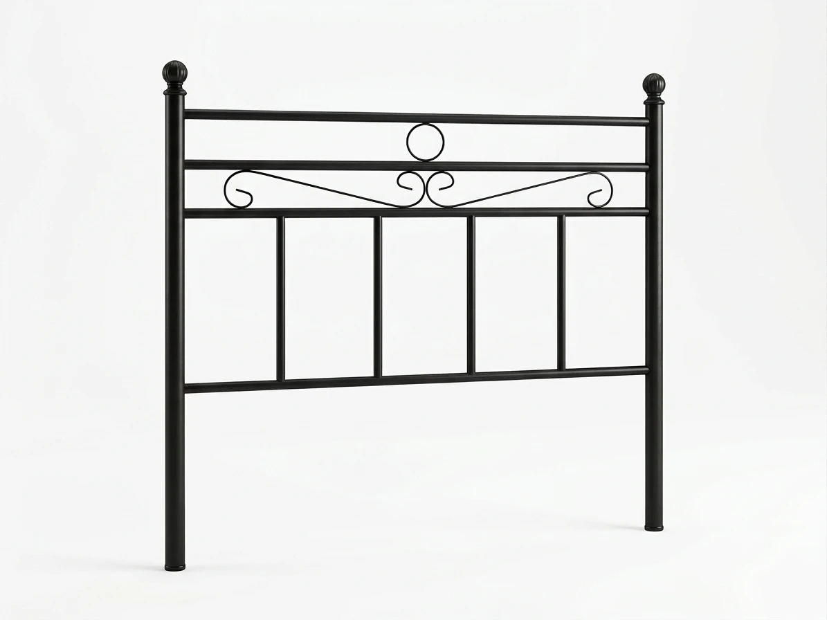 Very Nice Black Metal Twin / Single Bed Frame Headboard.
