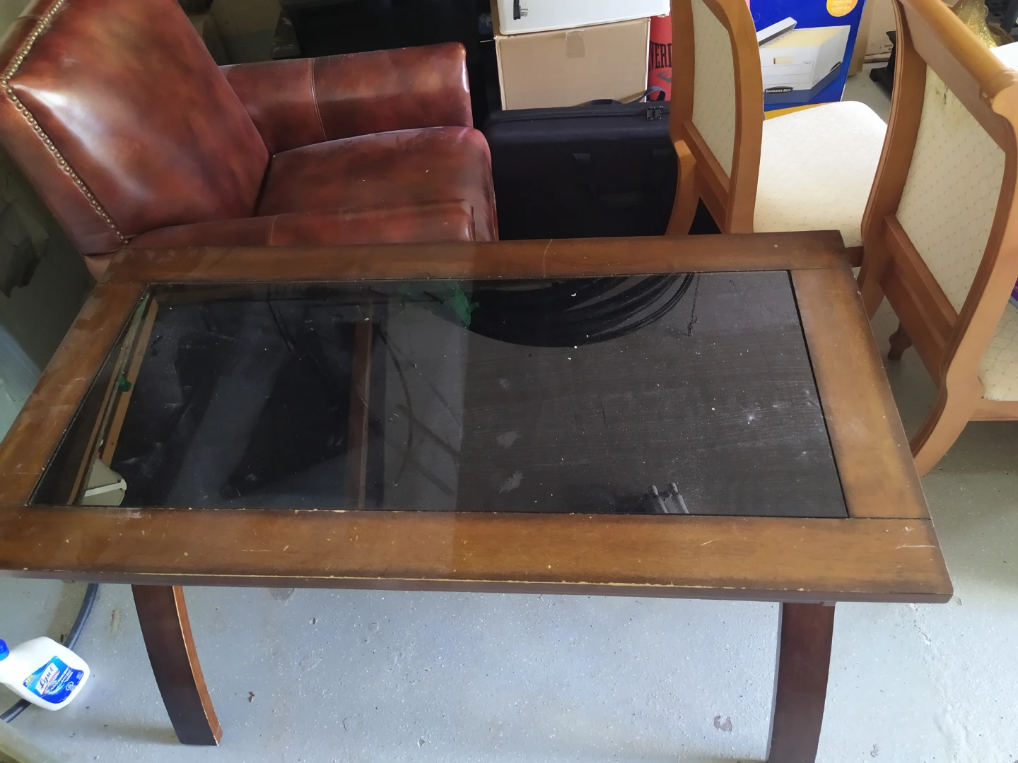 Wooden and glass writing desk - photo 4