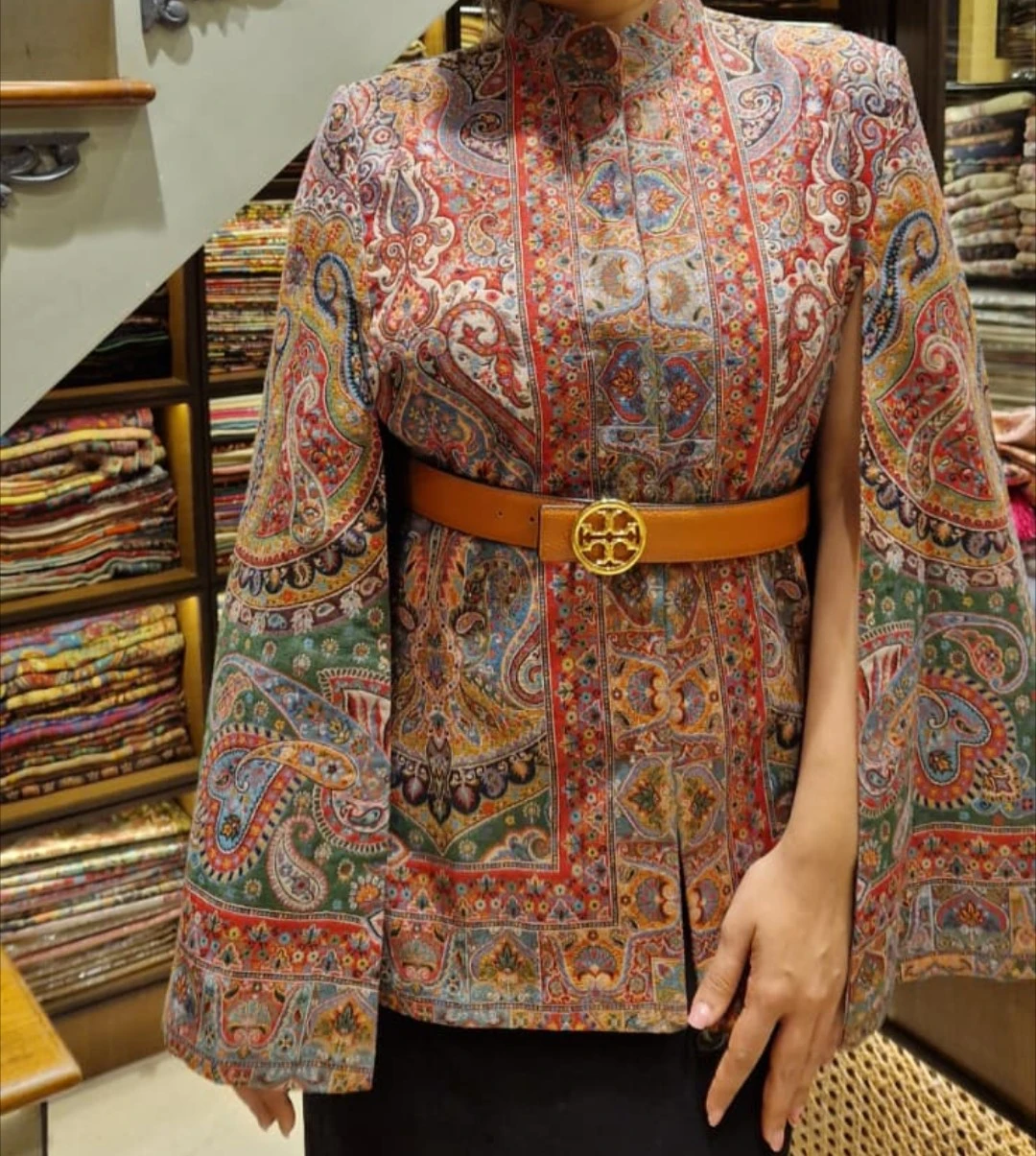 Paisley Print Cape Jacket