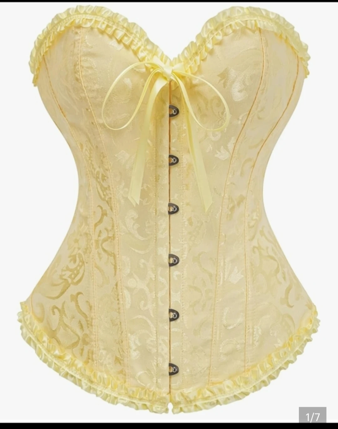 🏈New Yellow brocade corset top