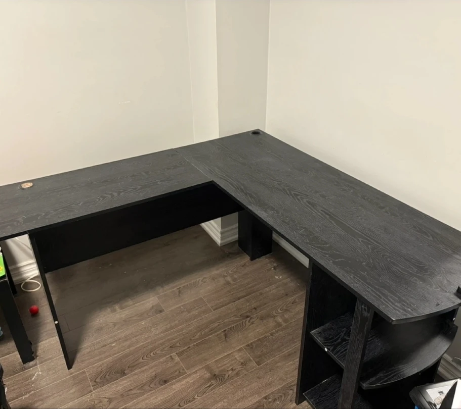 Black L-Shaped Corner Desk