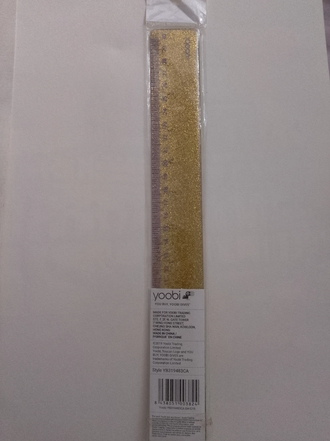 Yoobi Gold Glitter Ruler 🏈
