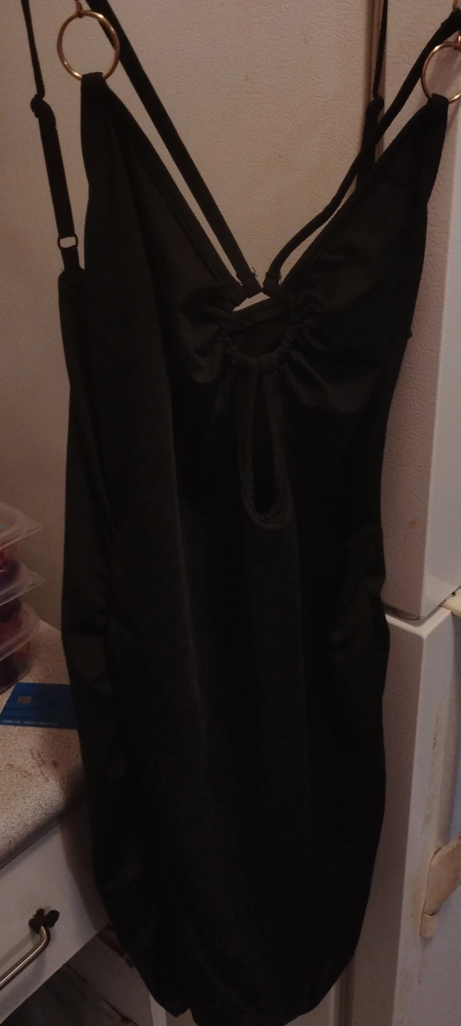 Black Dress with Gold Ring Detail
