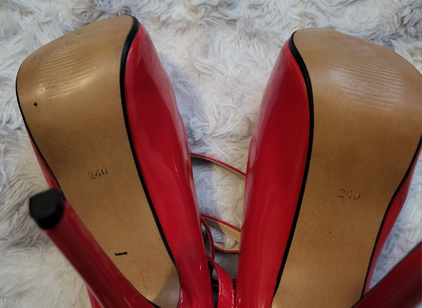 New OCHENTA Women's Red Ankle Strap Platform Heels - photo 4