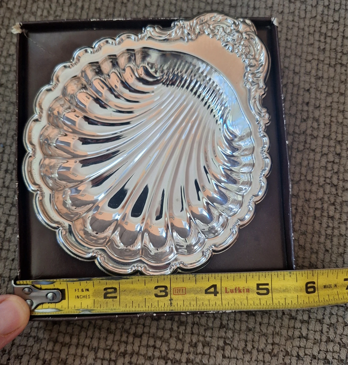Vintage Silver Plated Hugo  Shell Dish in a box - photo 4