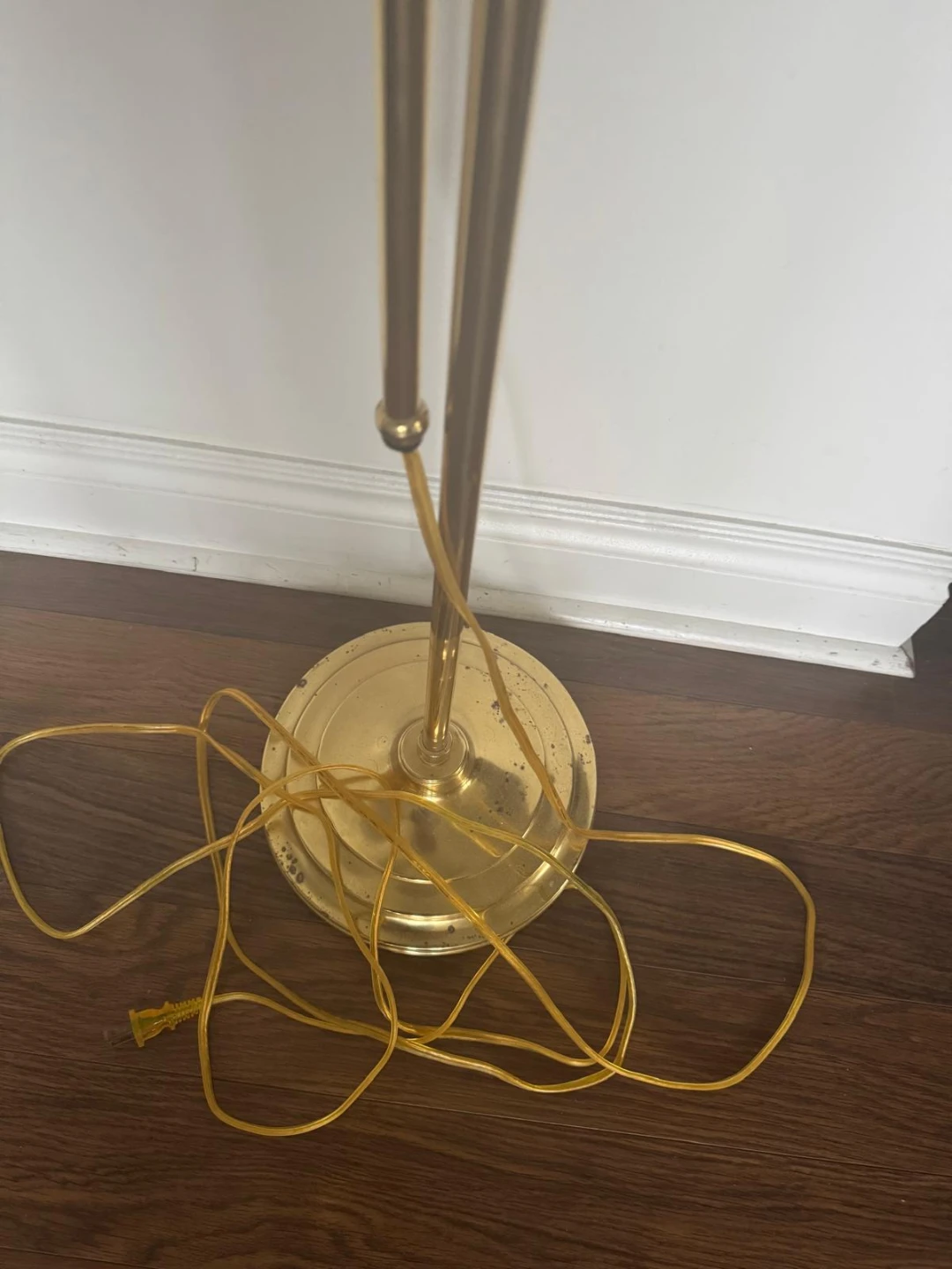 Brass Floor Lamp with Green Shade - photo 3