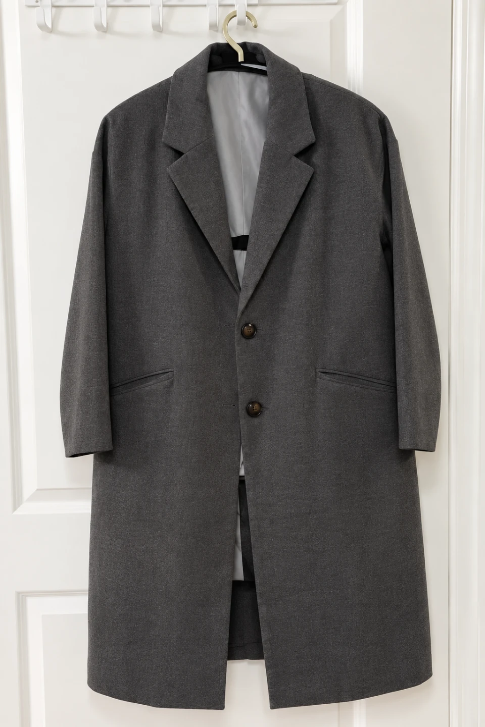 Uniqlo Charcoal Grey Wool Blend Overcoat