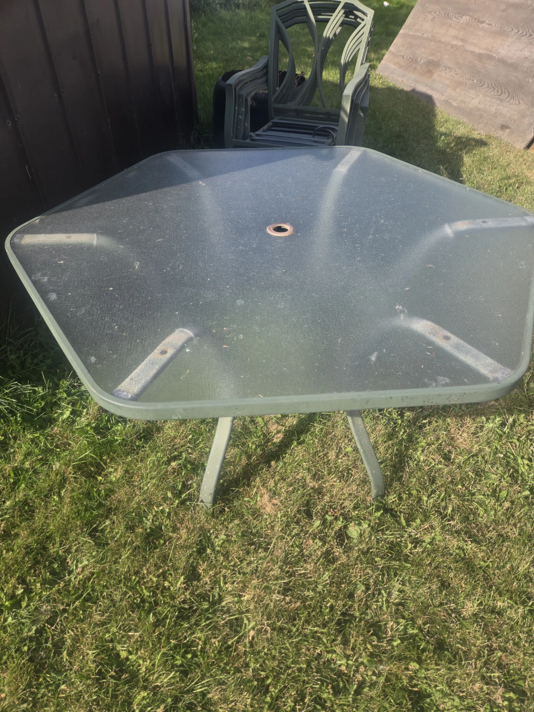 Patio set with glass table and 4 chairs - photo 2