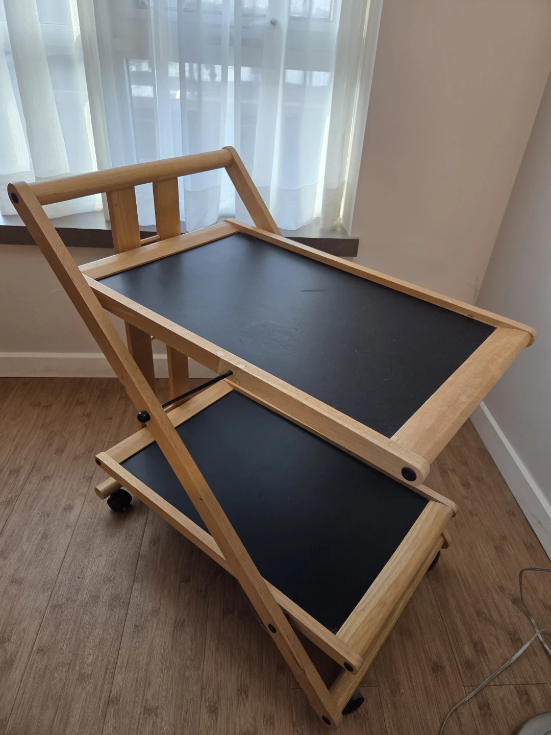 Folding Wooden Serving Cart