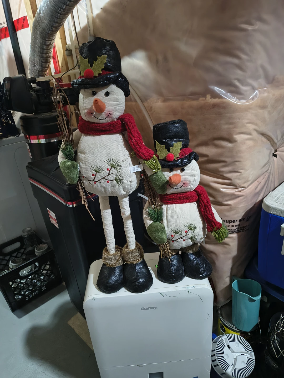 Set of 2 Decorative Fabric Snowmen