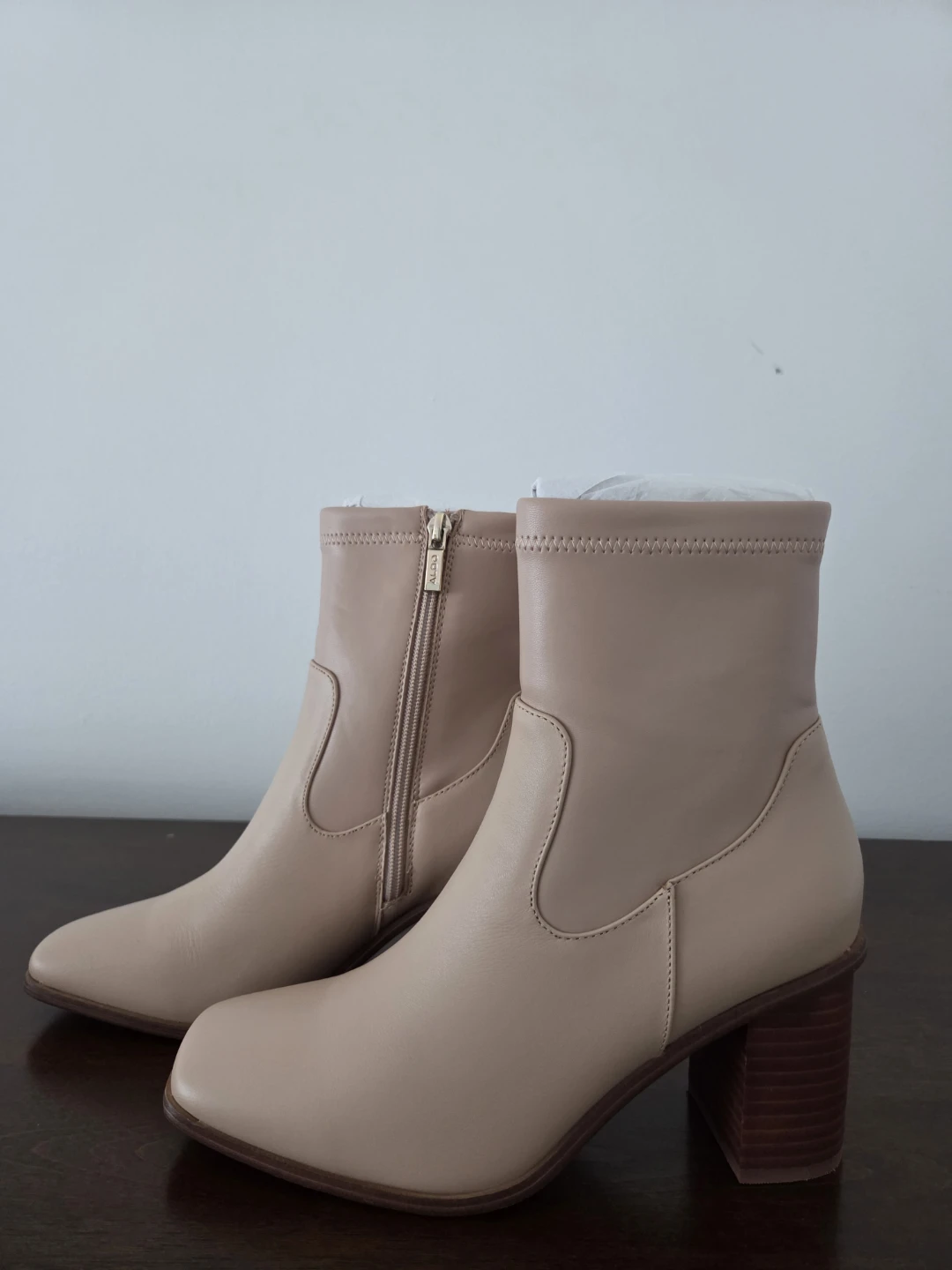 ALDO Beige Block Heel Ankle Boots - photo 4