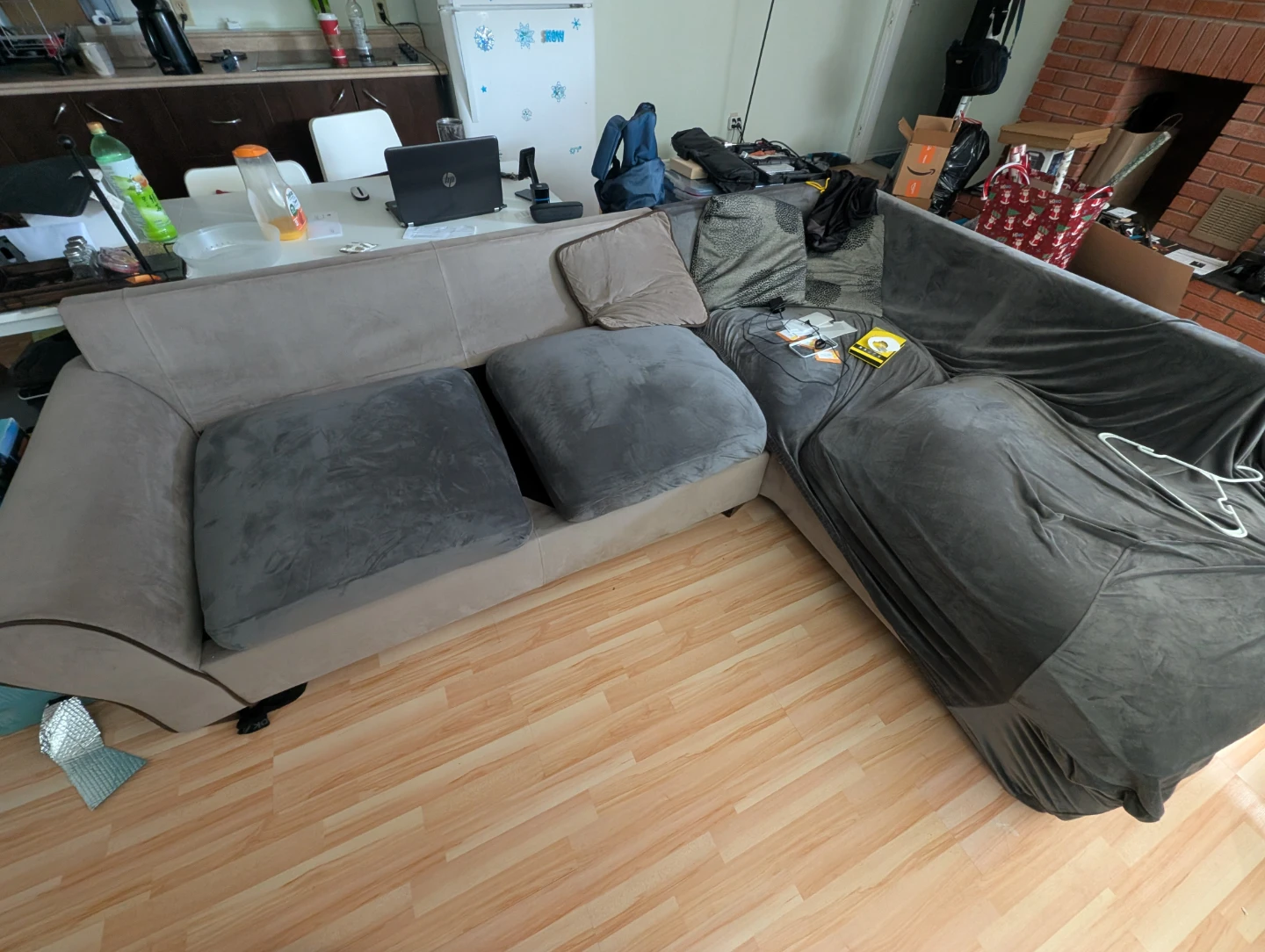 Grey sectional sofa L shape - photo 2