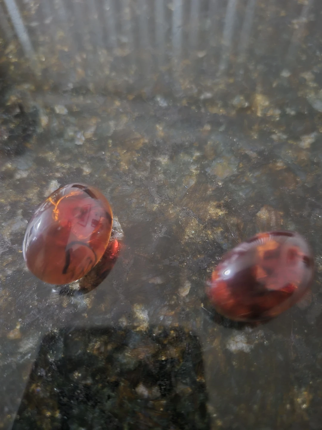 Two Oval Amber Cabochons