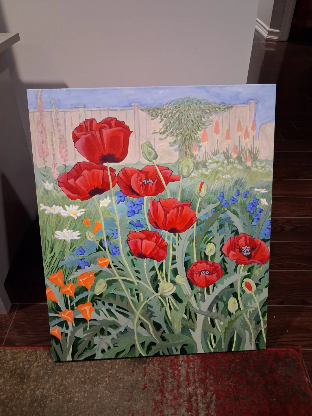 Original "A Tangle of Poppies" Acrylic Painting