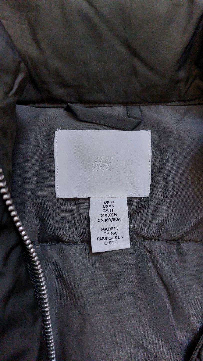 H&M Olive Green Puffer Vest XS - photo 3